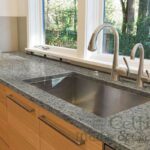 New modern clean kitchen counter with sink